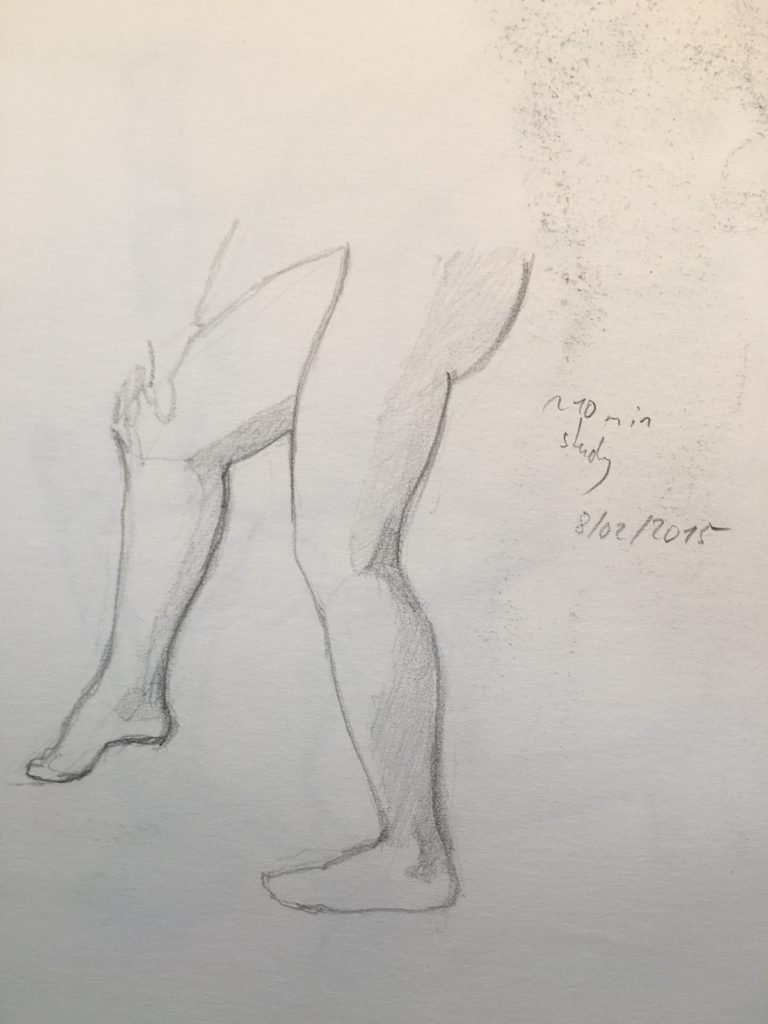 Drawing of legs